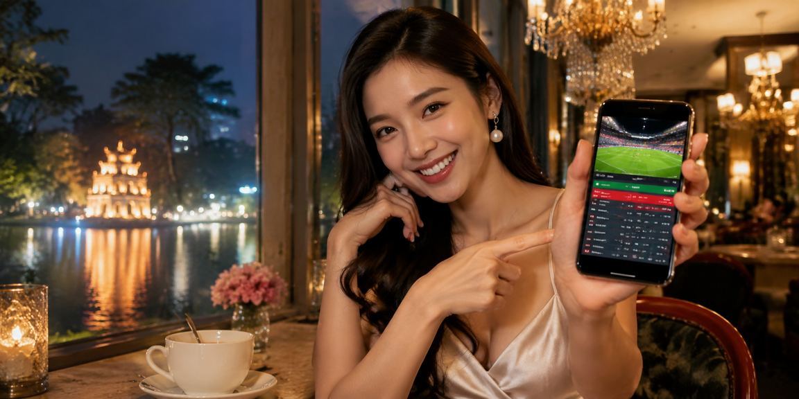 Người dùng tại Hà Nội sử dụng ứng dụng casino trên điện thoại bên tách cà phê buổi sáng