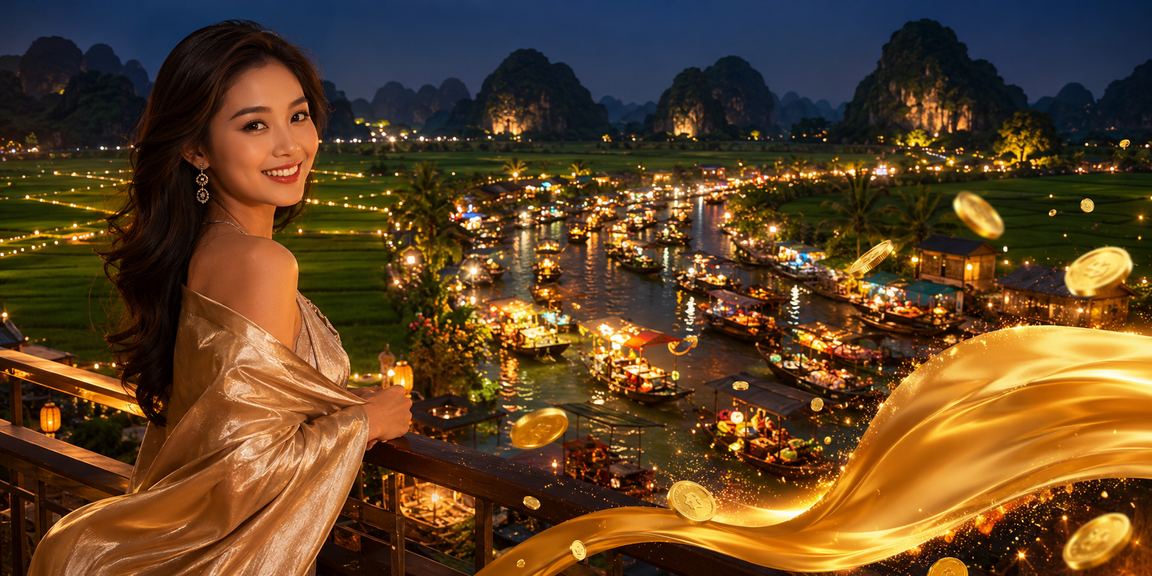 Người dùng tại Ninh Bình chơi casino trên điện thoại trong khung cảnh thiên nhiên